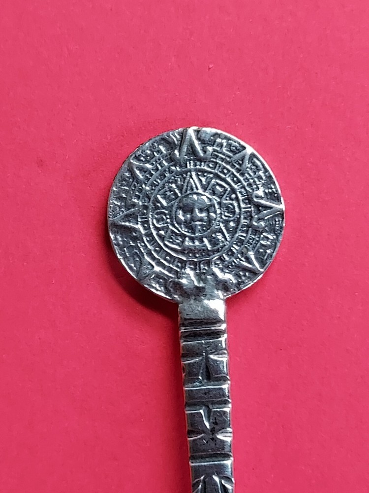 Mexico Aztec Style Silver Spoon
