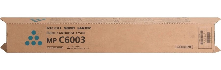 Genuine Ricoh Savin Lanier 841852 Cyan Print Cartridge MP C6003