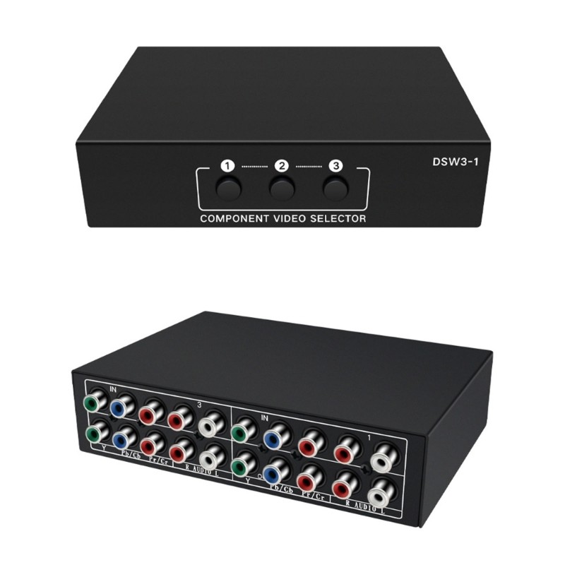 Professional Audios Video Selector 3Inputs 1Output AV Switcher 1280x720P
