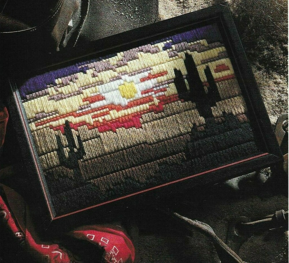 SOUTHWEST PORTRAIT LONG STITCH HOME DECOR PLASTIC CANVAS PATTERN INSTRUCTIONS