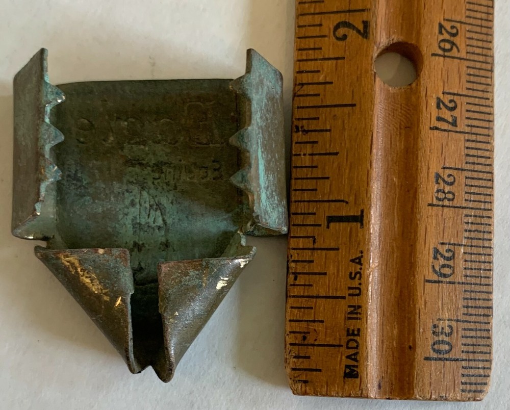 Eagle Equine Solid Brass Halter Square 3 side belt tip lot logo equestrian vtg