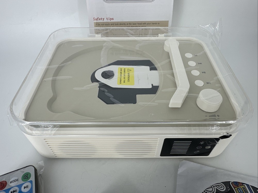 Retro CD Player Turn Table Style Bluetooth Player With Remote New In Open Box