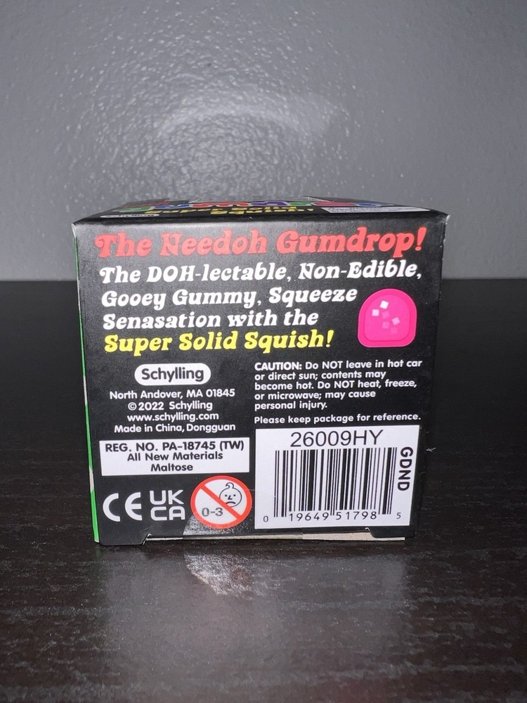Schylling Nee Doh Gumdrop Super Solid Squish Purple Sensory Toy