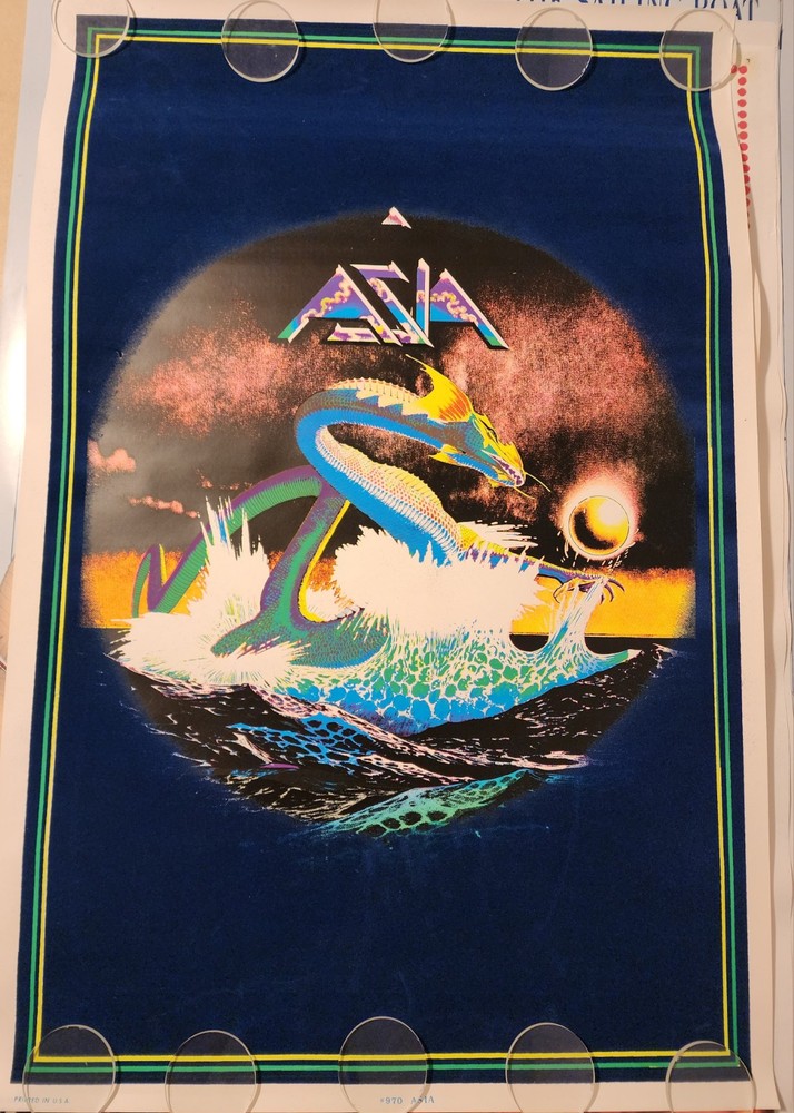 VINTAGE ASIA BAND BLACKLIGHT POSTER