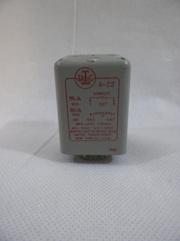 United UTC A-22 Audio Input Transformer A22