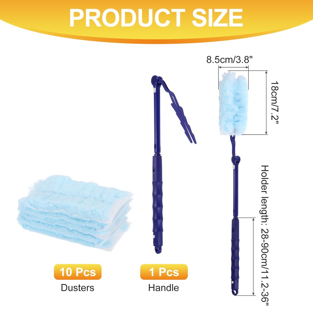 For 1 Count Refill Blue Flexible Handle, with 10 Blue Dusters