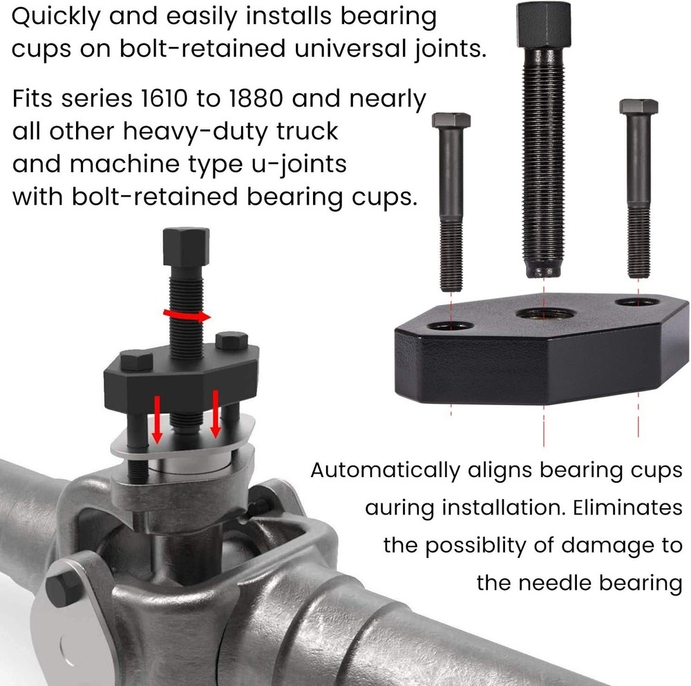 Heavy Duty 10102 U Joint Puller Class 6-8 with 5192 Bearing Cup Installer Tool