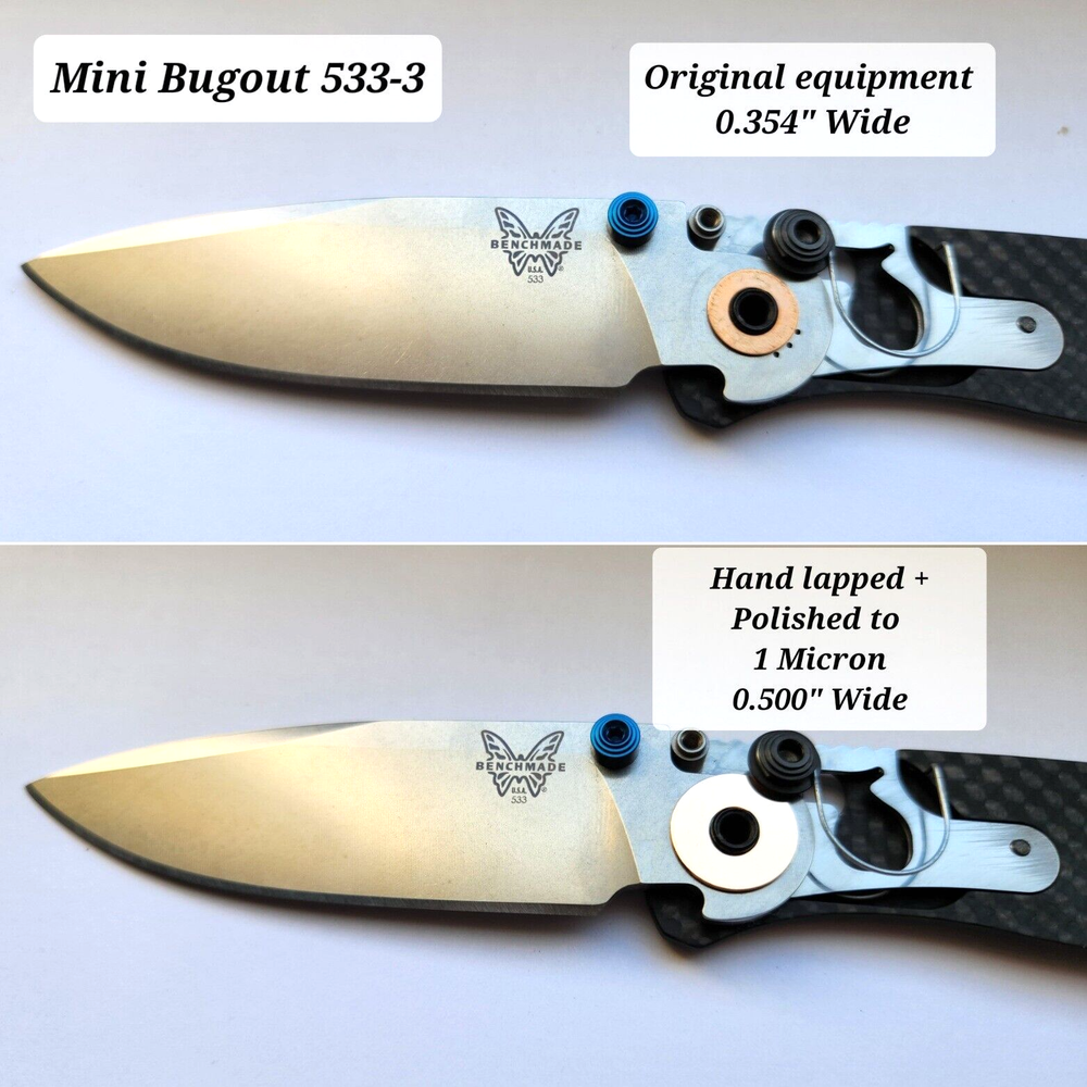 Hand lapped, Polished Bronze Washers for Benchmade Mini Bugout, Bugout, Bailout