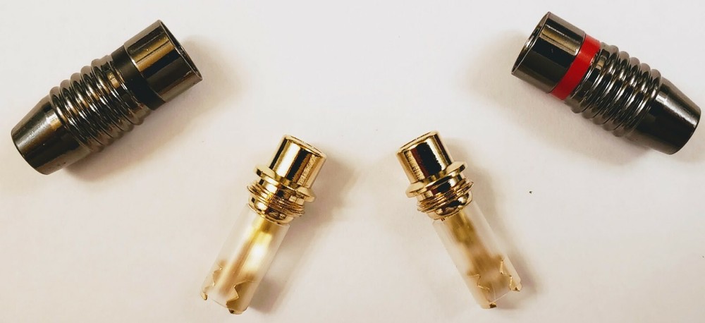 RCA Metal Female Connector Jack Set, Gold Plated Tips(Pair)