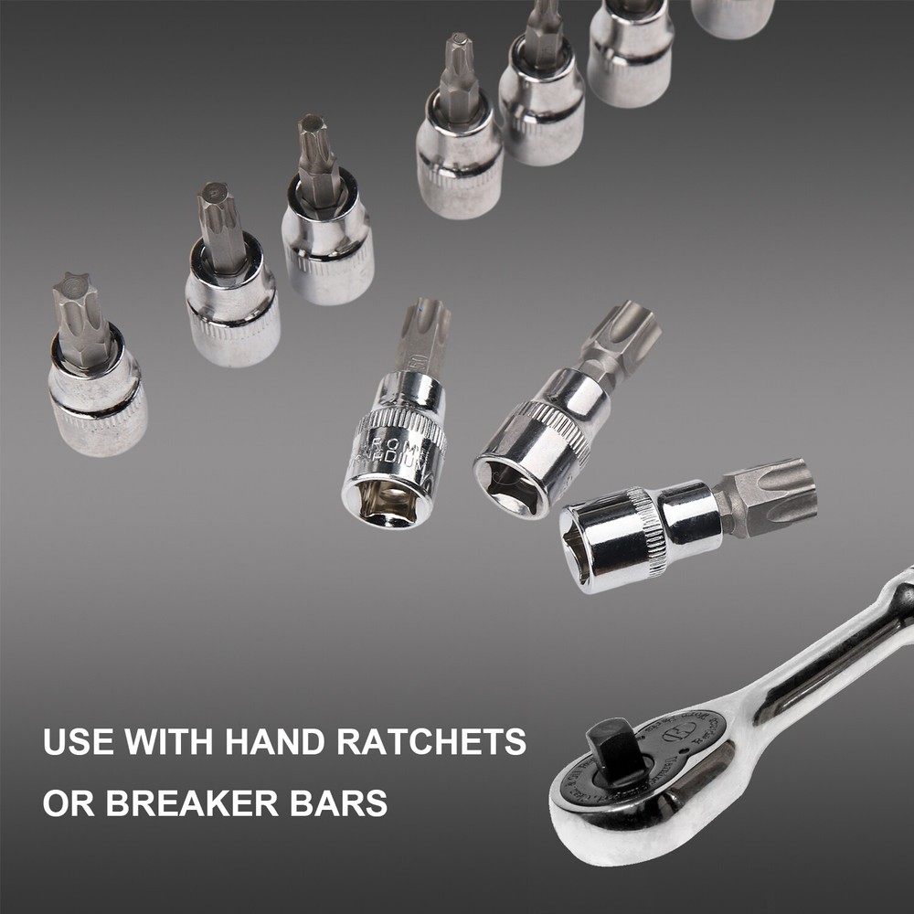 34Pcs Drive Male Female Torx Star Bit Socket E-Socket Set Handheld Tool For Car