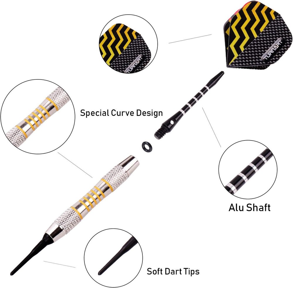 Darts Plastic Tip - Professional Soft Tip Darts Set for Electronic Dartboard ...