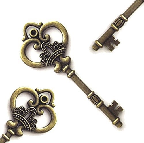 Makhry Mixed 20 Extra Large Antique Bronze Finish Skeleton Keys Rustic
