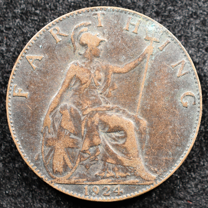 Great Britain 1 Farthing 1924, Coin, Inv#G040
