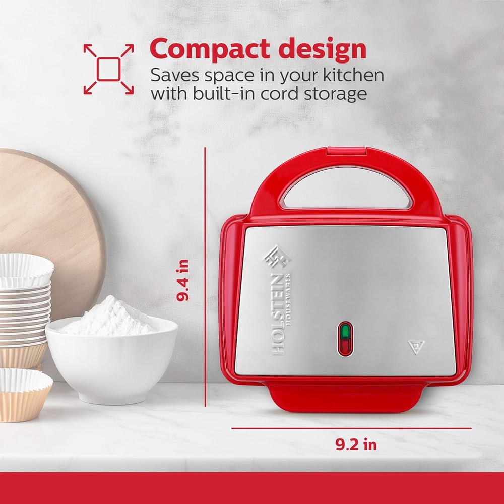 - Non-Stick Cupcake Maker, Red - Makes 6 Cup Cakes, Muffins, Cinnamon Buns, and