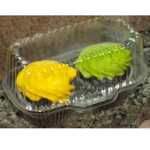 Pactiv Clearview OPS Plastic 2 ct Deep Cupcake Container Clear 3.2 oz | 100/Case