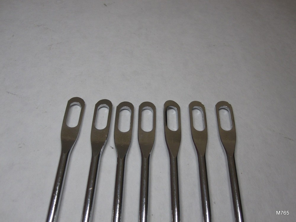 7 Qty Stainless Steel 8-1/2" Flat Tip Drawstring Needle Threader