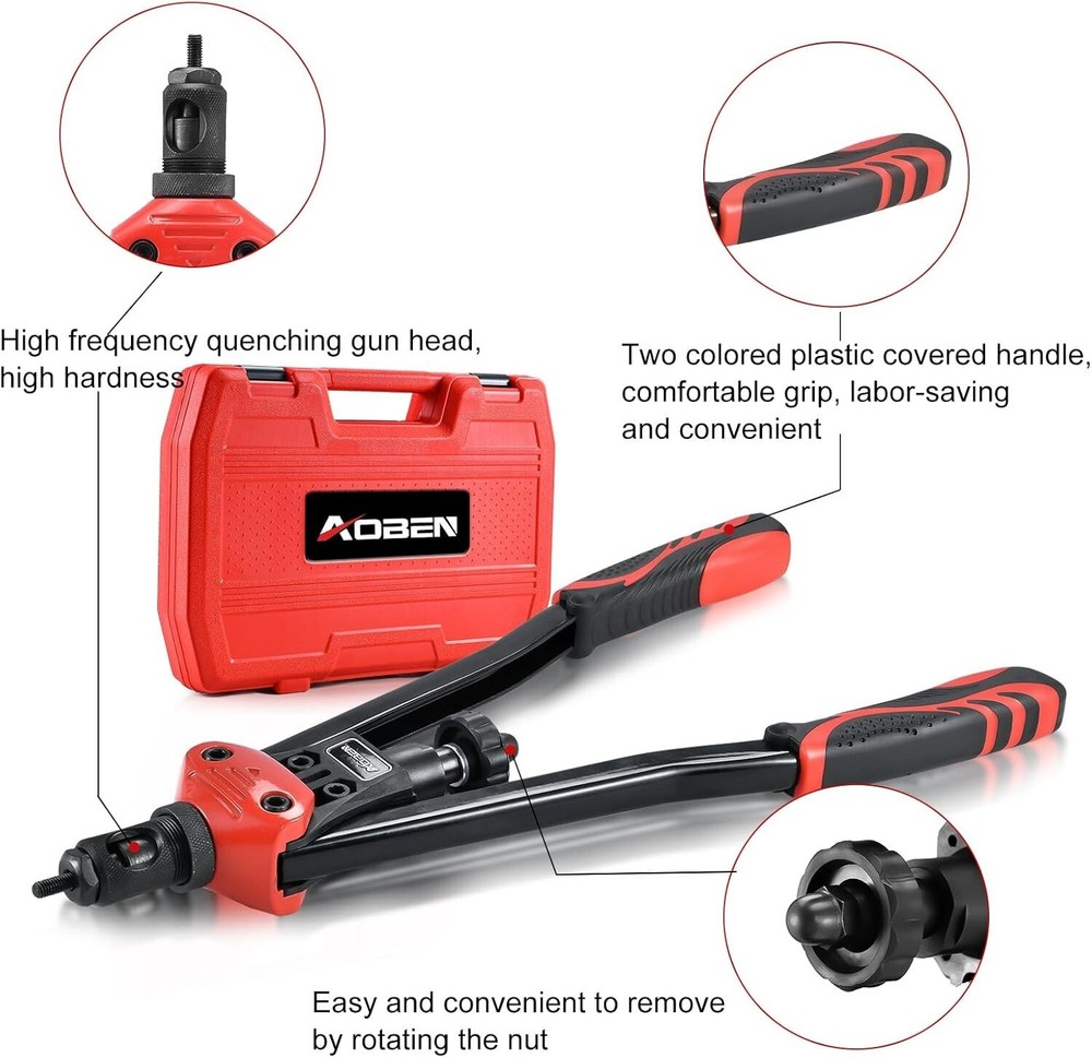 145Pcs Rivnuts 16" Rivet Nut Tool, Professional Hand Rivet Nut Setter Kit