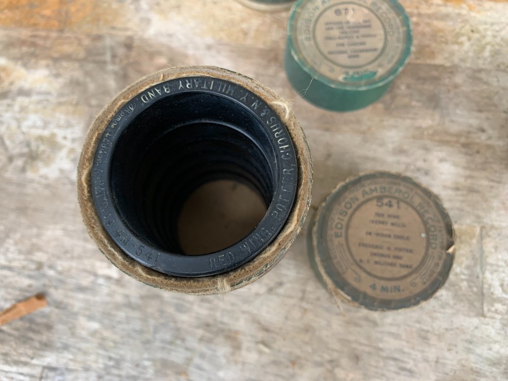 Six Antique Thomas Edison Amberol Cylinder Record With Cases UNTESTED AS IS
