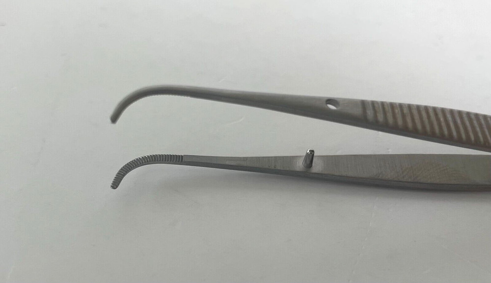 Pilling 181604 Iris Dressing Forceps,3 3/4" Full Curved 1×2 Teeth