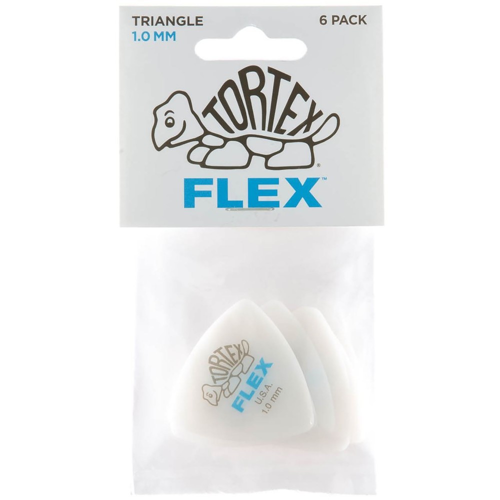 Dunlop 456P1.0 Tortex Flex Triangle Guitar Picks, 1.0mm, 6-Pack