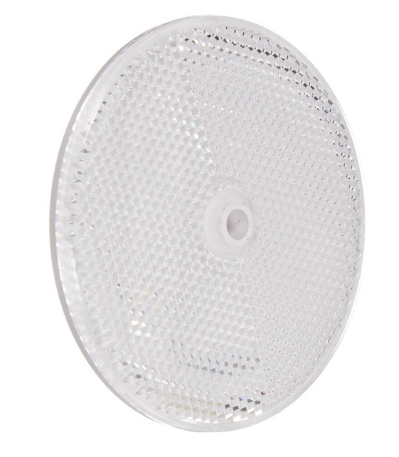 Reflector Pack of 2 for Trailers Fence Gate Posts 3.25" Clear Round DOT Approved