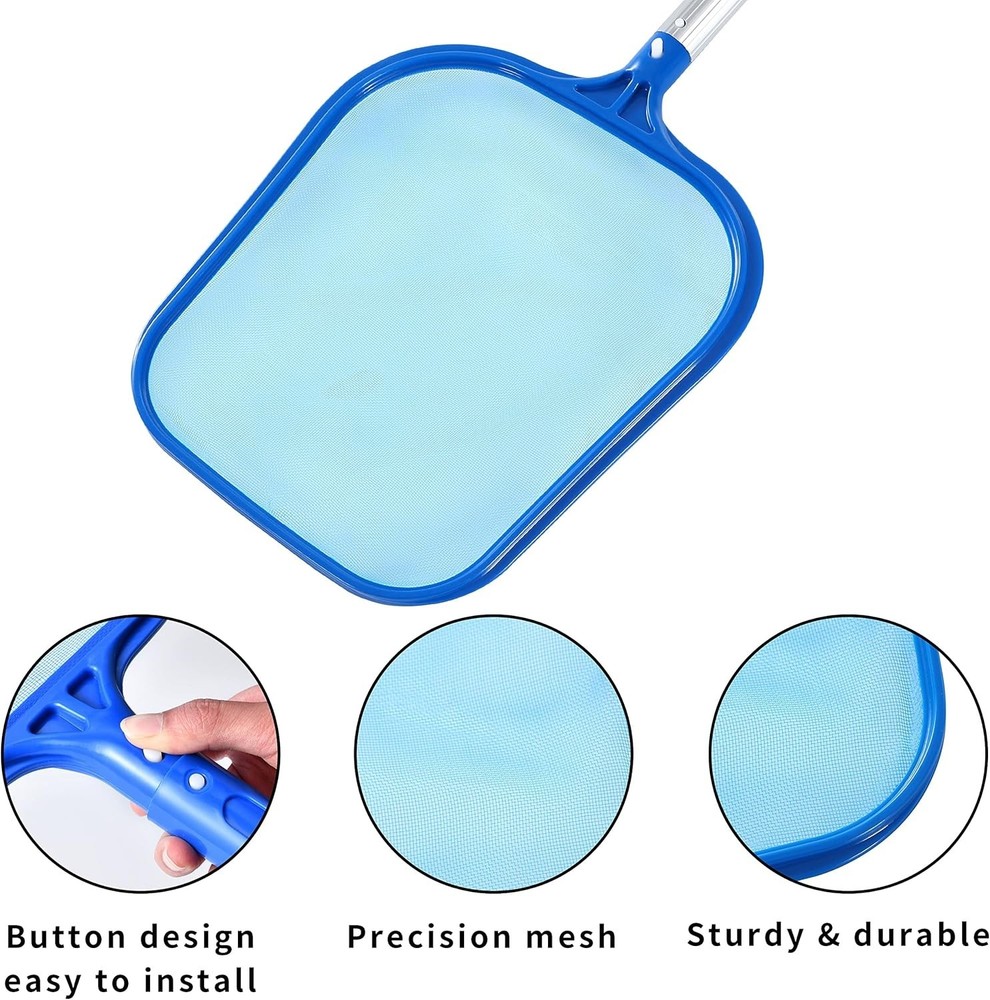 Ultra Fine Mesh Pool Skimmer Net Leaf Rake Deep Bag Cleaning Tool 17”