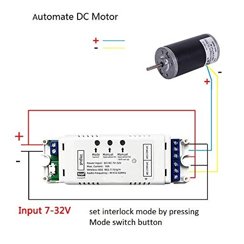 2CH WiFi RF Wireless Switch Relay,Inching Self-Locking Interlock...