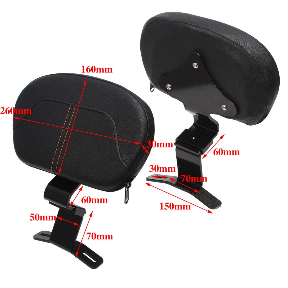 Front Driver Rider Backrest Pad For Harley Touring Street Road Glide 2009-2022
