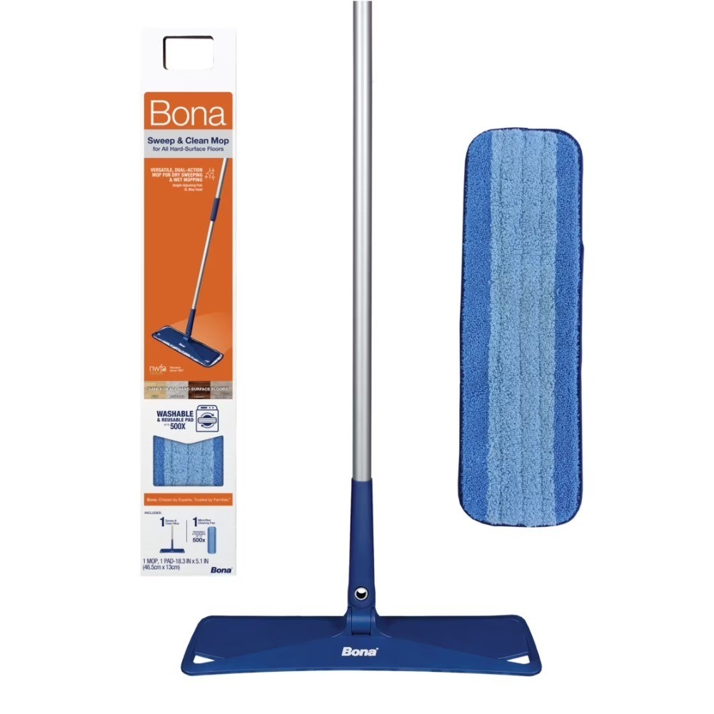 Multi-Surface Sweep and Clean Mop for Efficient Floor Cleaning