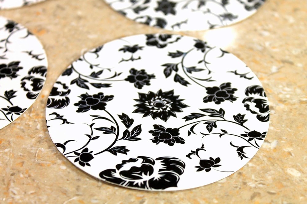 eSplanade Disposable Printed Paper Coasters - Use and Throw Reversible Black