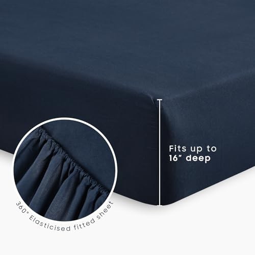 - Striped Comforter Set with Sheets, Ticking Stripe Queen Navy Blue White