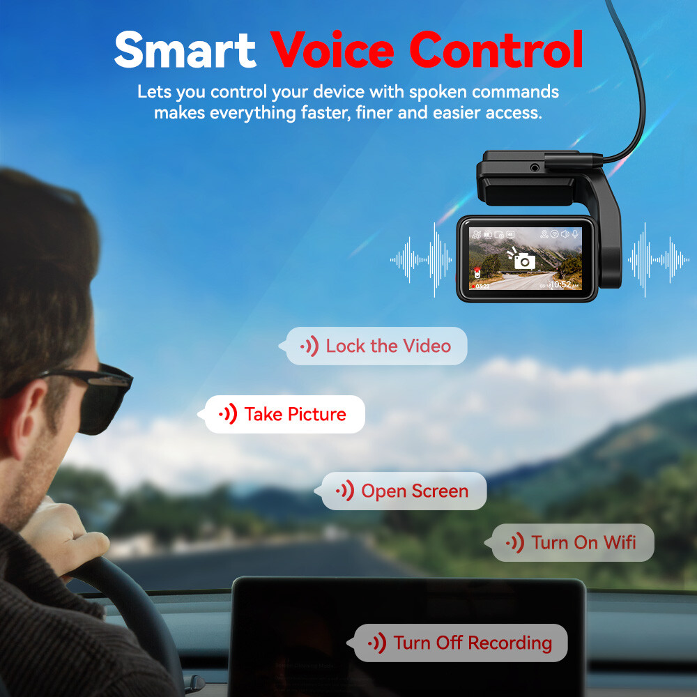 REDTIGER A4 Dash Cam Front and Rear 4K Dash Camera, 5.8GHz WiFi, 2" Touch Screen