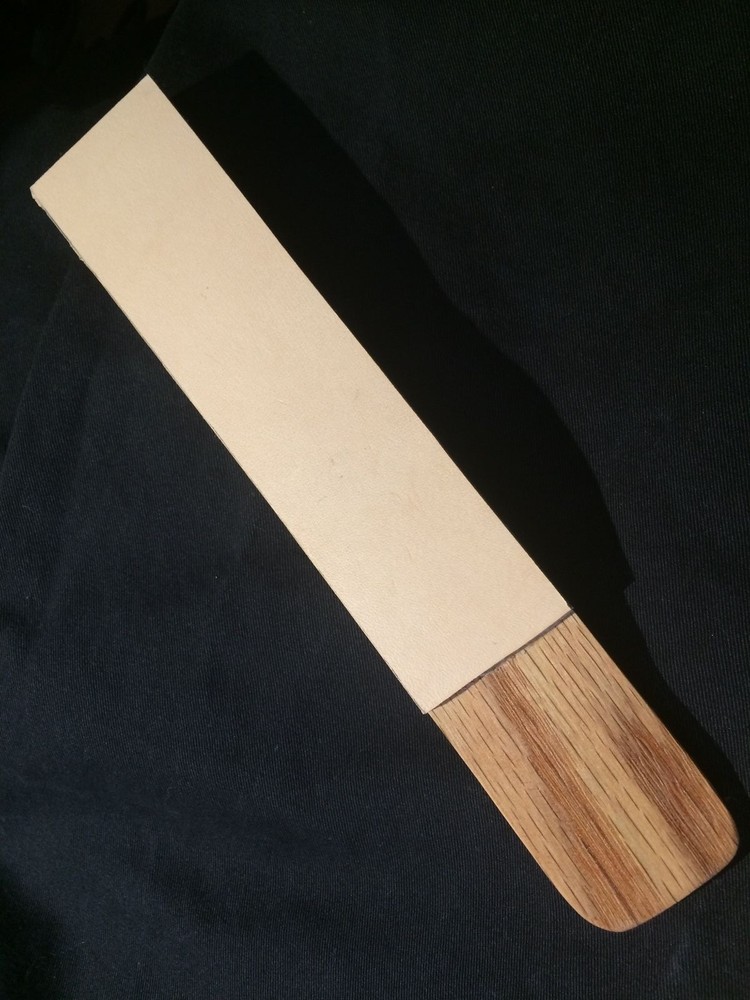 Standard 8" Solid Oak and 10oz Leather Knife, Razor, and Tool Strop/Sharpener