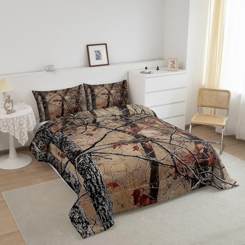 Camo Comforter Set Size,Rustic Western Bedding Sets for Queen Black Yellow