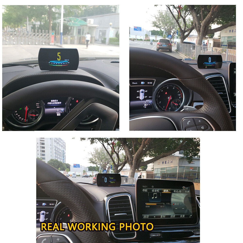 Car Speedometer Digital HD Head Up Display OBD2 Overspeed Water Temp Warning P12