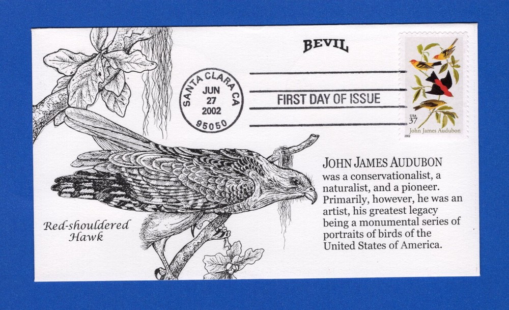 Scott 3650 John James Audubon Unpainted Bevil Cachet