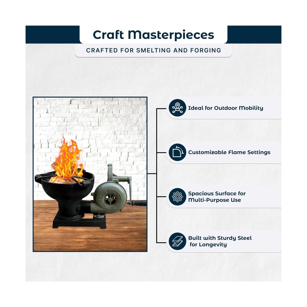 Simond Store Blacksmith's Forge with Hand Blower for Knife Making Blacksmithi...