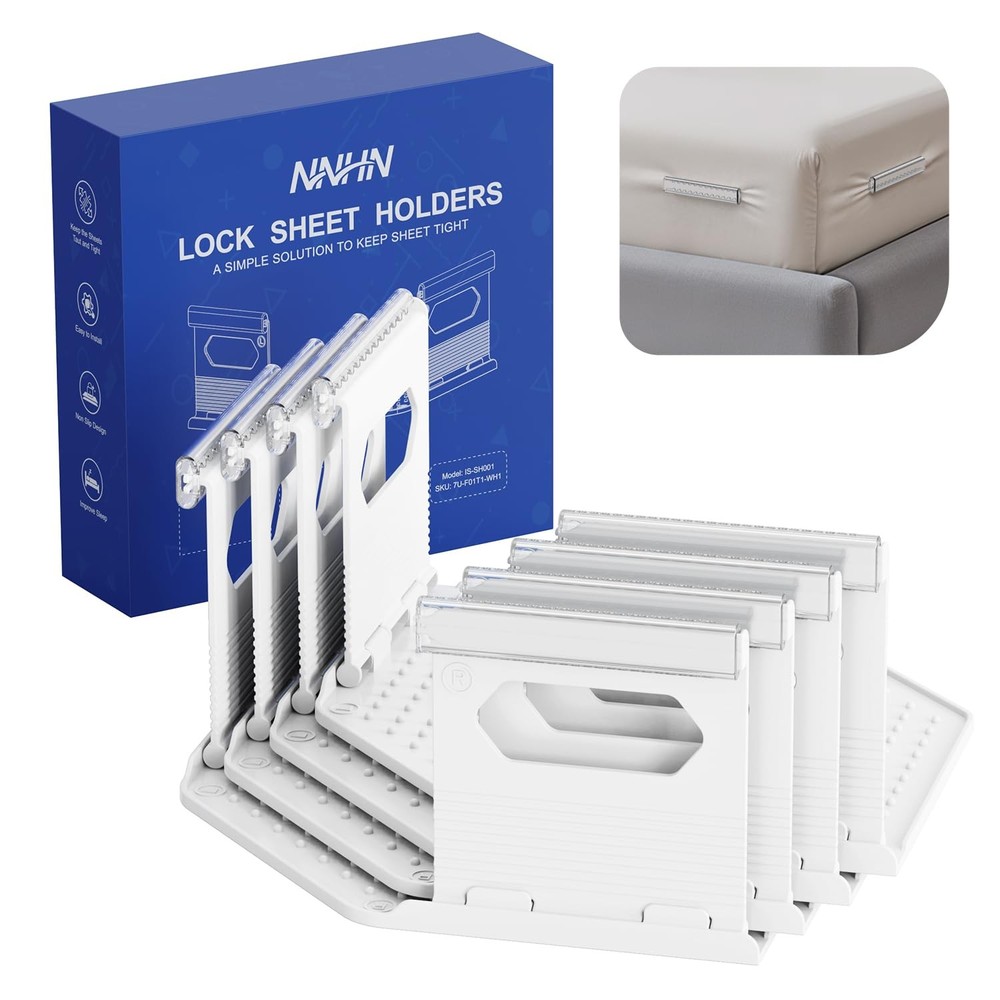 Lock Sheet Holders Keep Sheets Firm & Tight, Heavy Duty Bed Sheet Holder Stra...