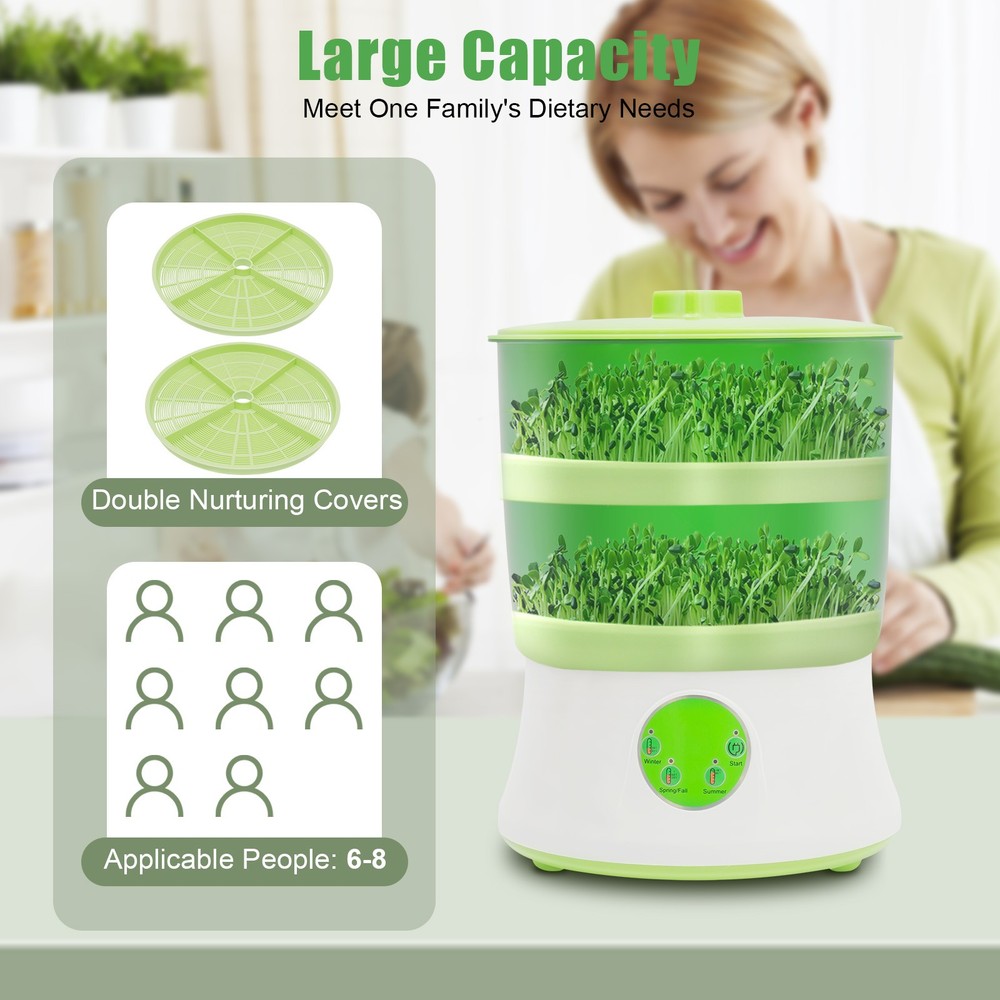 Bean Sprouter Fully Automatic Bean Seed Sprout Machine Maker 2 Layers Food Grade