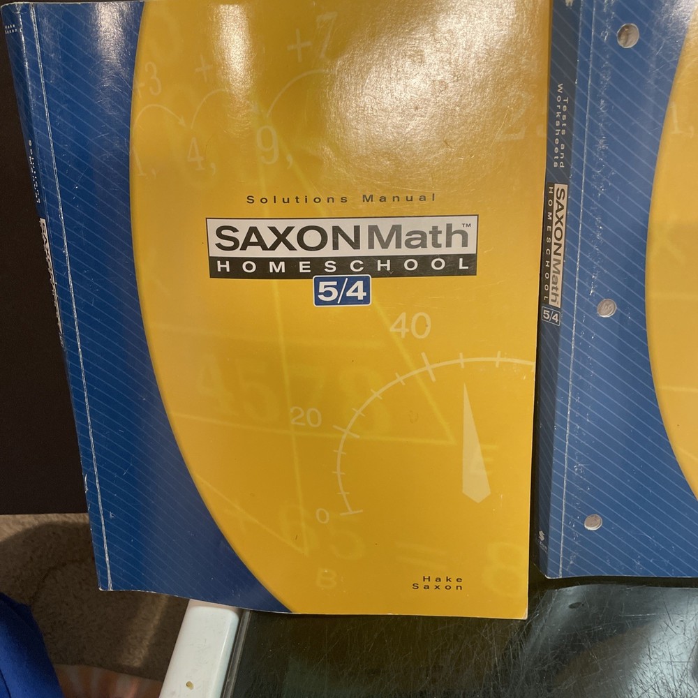 Saxon Math Homeschool 5/4 Book Set Textbook, Solutions, Tests & Worksheets