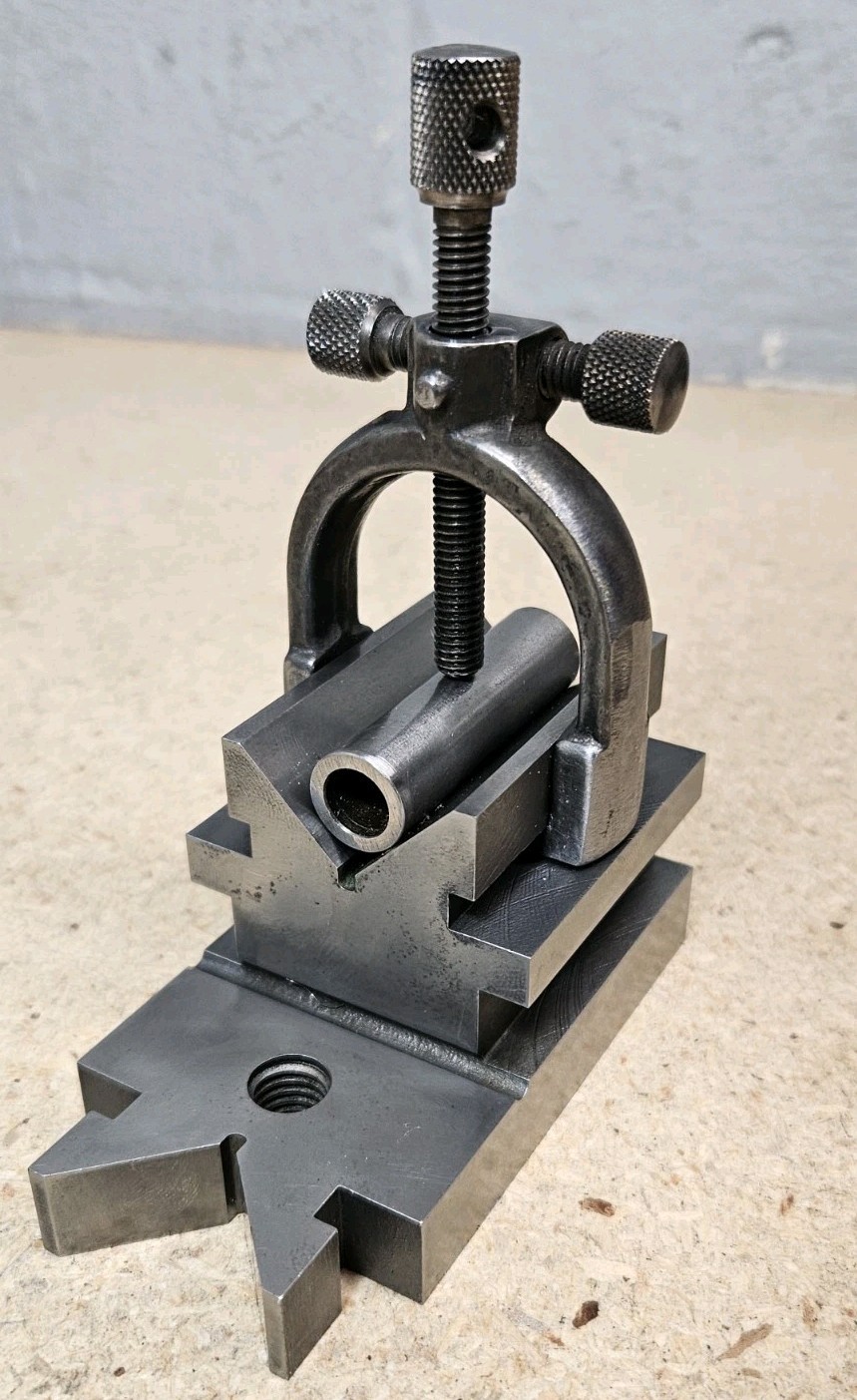Starrett No. 567 Hardened V-Block with clamp - Made in the U.S.A.