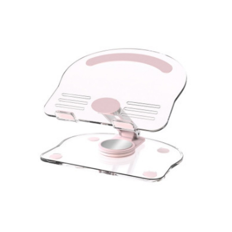 Acrylic Tablet Stand Desktop Foldable Holder 360° Rotation Base Clear Bracket;;
