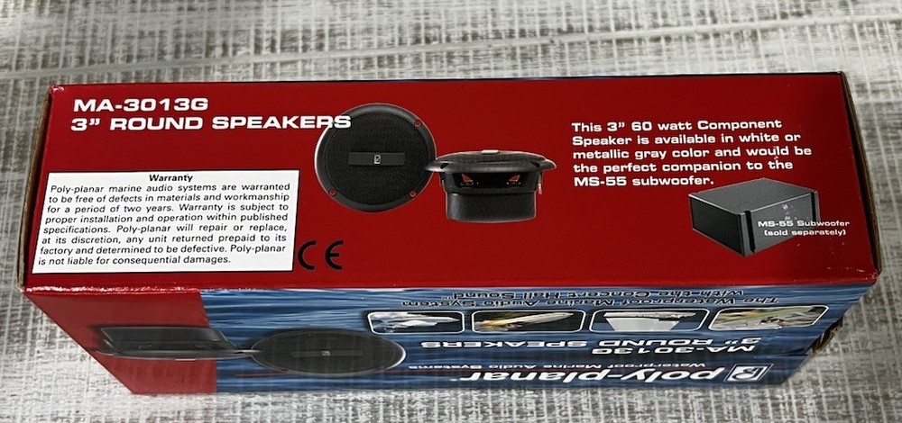 Poly-Planar Polyplanar Ma3013 3" Gray Flush Mount Speaker Pair - MA3013G