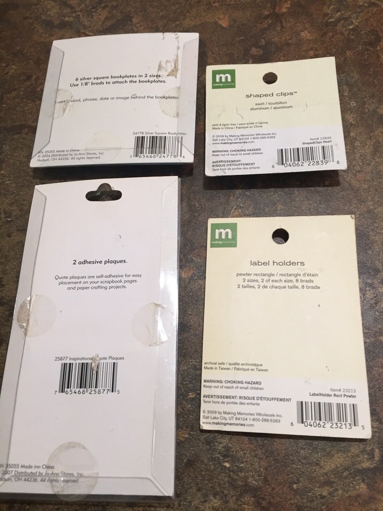 New!Making Memories & JoAnn Scrap/Craft Essentials Embelishments