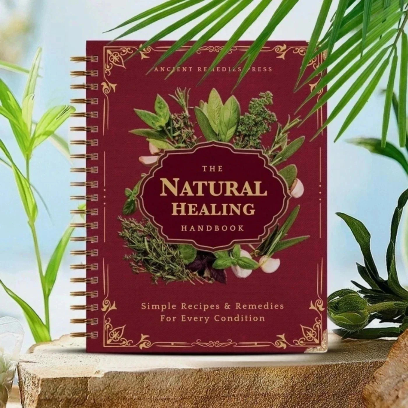 The Natural Healing Handbook, Spiral-Bound Guide For Herbal Remedies And Natural