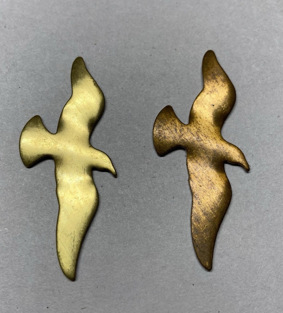 40 pcs. Raw Brass Stamping Finding- LARGE SEAGULL BIRD SHAPE