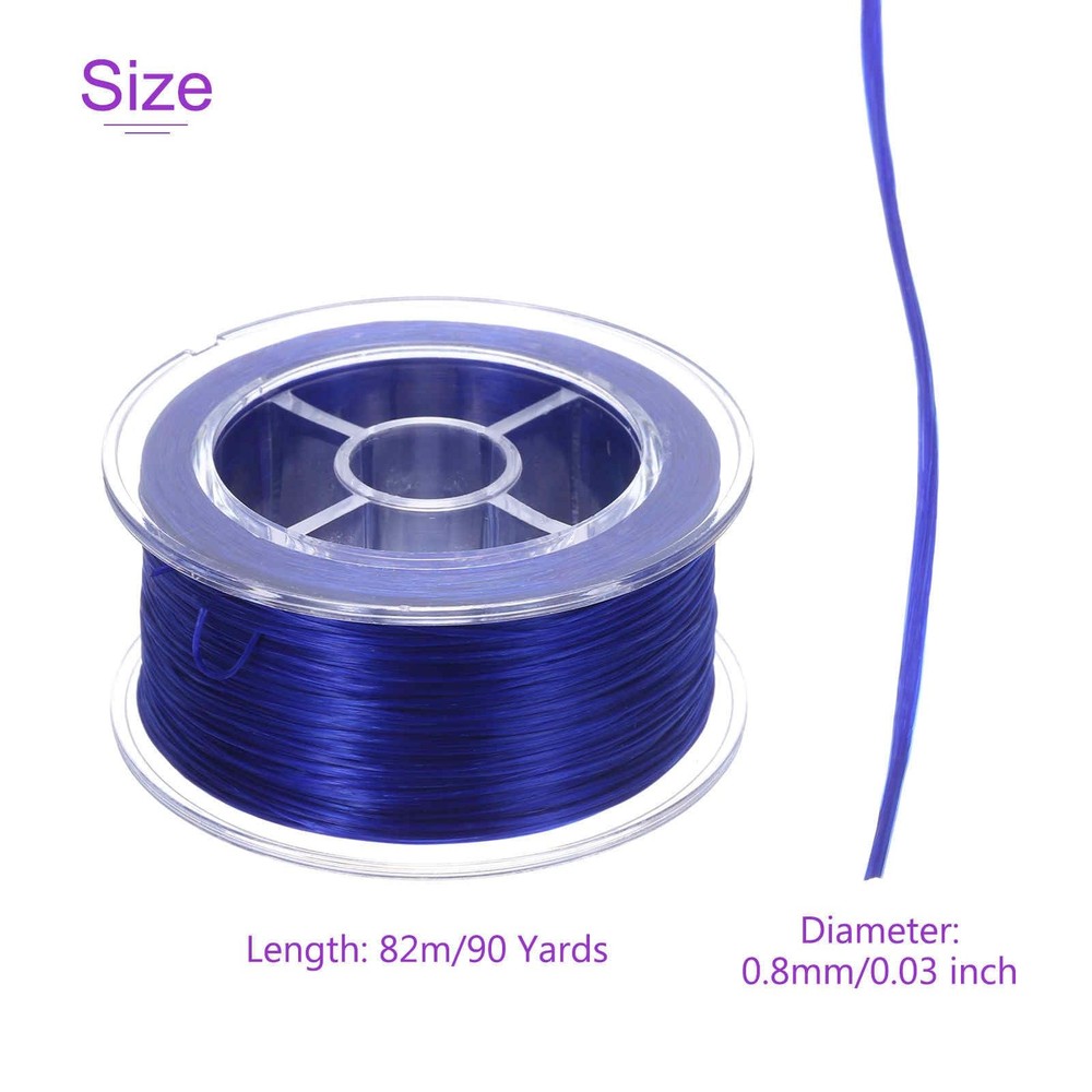 DMiotech Elastic String for Bracelets, 0.8mm Stretchy x 82m, Dark Blue