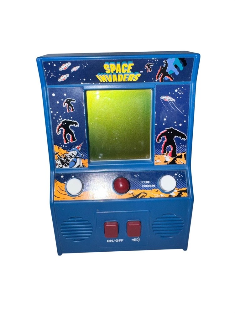 Space Invaders Retro Tabletop Arcade Electronic Game Blue Vintage