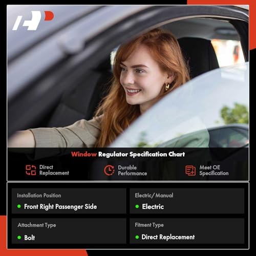 Electric Power Window Regulator Without Motor Compatible Front Passenger Side