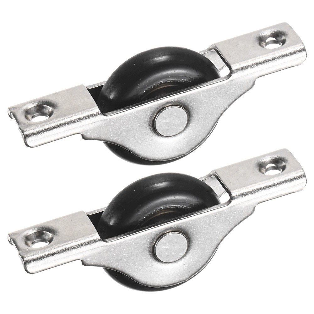 2-Pack Screen Door Rollers, 30mm/1.18" Dia Nylon Single Wheel [Black]